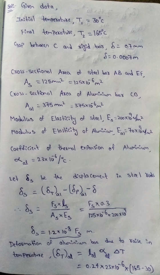 solo - Given data, Initial temperature, I = 30°c Final temperature, T = 165°c Gap between c and rigid bas, d= 0.7mm S=0.0007m