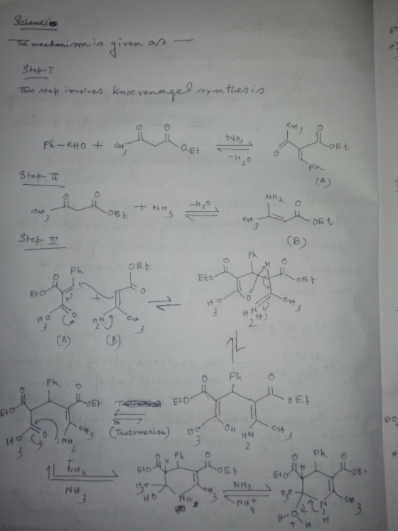 Schemesin The mechanism is Step This step involves knoeven synthesis Pl- eno + a ph-ehot et, la noi > -O.Et obt -H ,0 Step-II