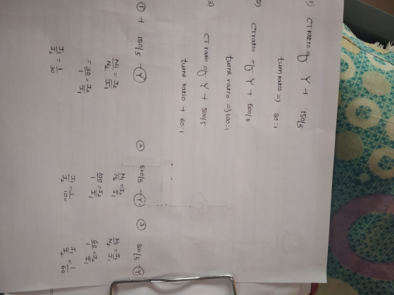 „HLH CTracto 1505 tum ratio =) 30 :1 2) CTratio tune ratio =) Loo:1 3) CT ratio tune Yatio + 60:1 50015 30015 150/5 NI = I2 N