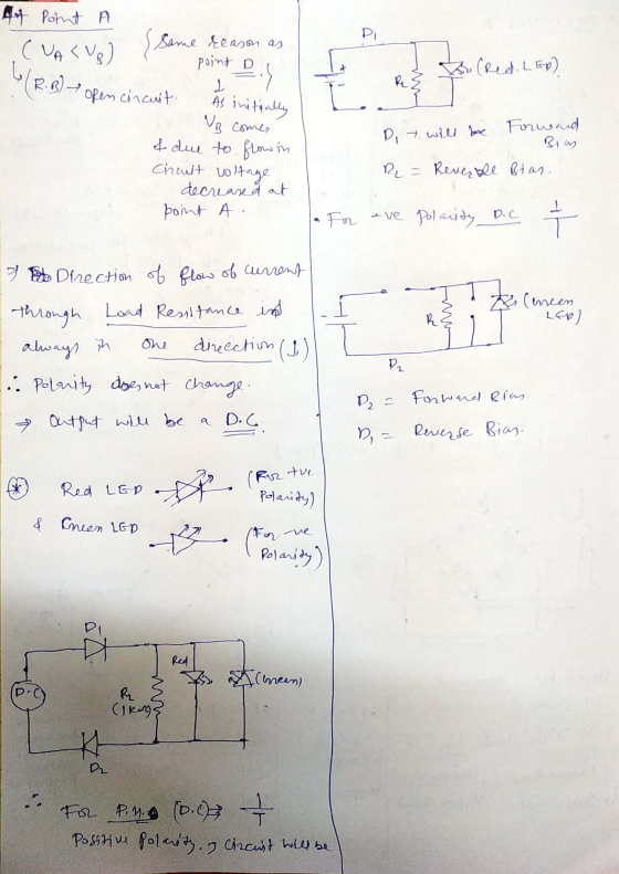 At Polat A CUA<vel same reason as - point D R.B) Oren cincauit. As initially VB comes D will be forward & due to flow in Chau
