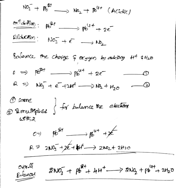 NG + Plat No 7 Polet (Acidie) en dehors: Agent - > $4++ zé Redulkon: No té = 1b, Balance the charge sorggens by adding Het s4