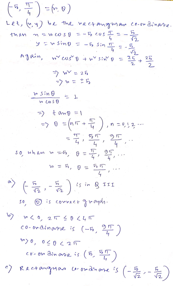 ta :) =fr.0) Let (wy) be the rectangman co-ondinate. 4 ñ then mnWSO --5 cos با 5 / y = rosinot-5 Sin 5 44 Again, ror cošo + p