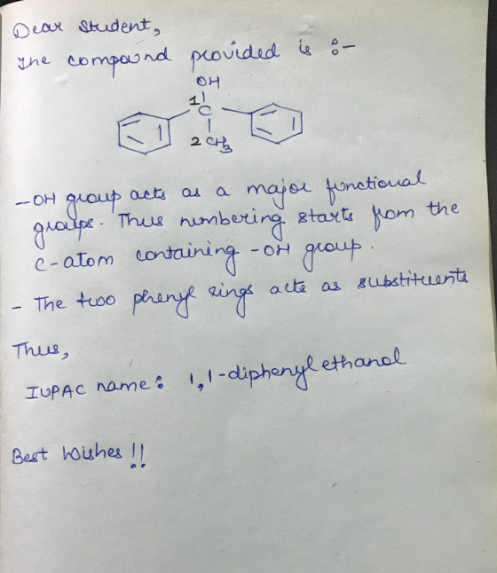 Dear student, The compound provided is on OH 1 2 –OH group acts as a major functional groups. This numbering starts from the