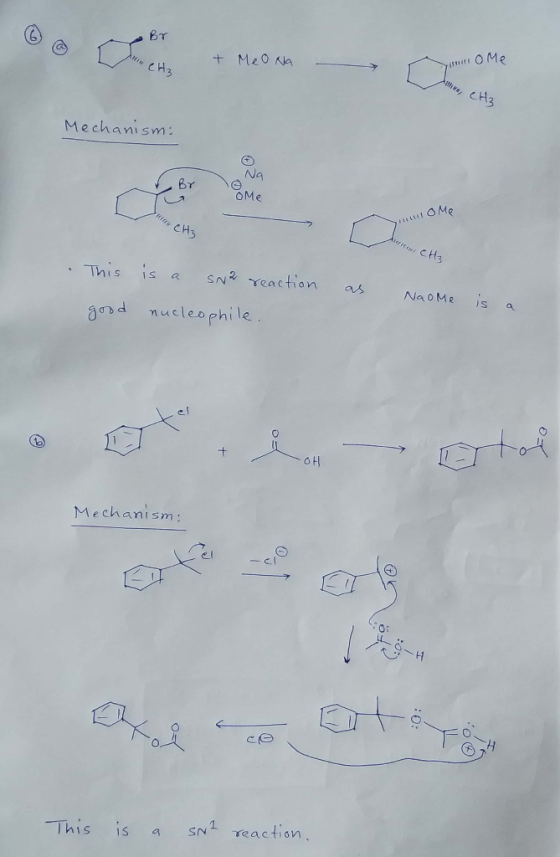 + Meo Na - Tymor o me Jura, CH3 Mechanism: Me uno Me CH3 This is a SN2 reaction as Nao Me is good a nucleophile. Mechanism: