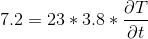 дт 7.2 = 23 * 3.8 * at