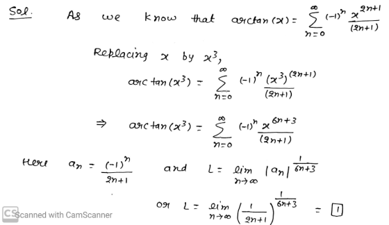 Sol. - As we know that arctan (21) = xanti (anti) no Replacing x by 23, arc tan (23) = s tih (x3 (25+1) ao (2n+1) arc tan (03