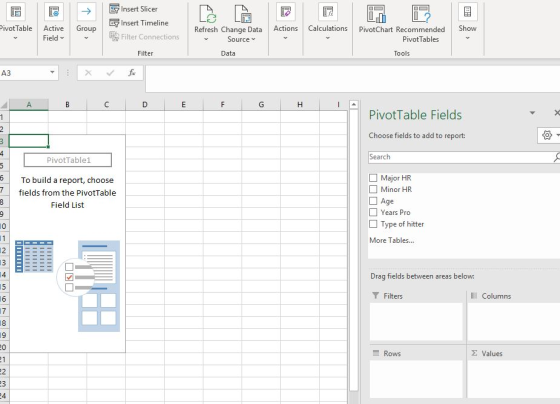 lo B C 17 Insert Slicer 57 Insert Timeline Filter Connections Pivot Table Group Actions Calculations Active Field Show Refres