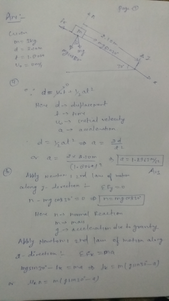 Ar Cuven 2.10m m- 3k9 d-2.10hm -1.0010 .0amla He d duplase pert Cnutial velouty a aeclenahon at a = a1.2962r CI-1900 Newtons2