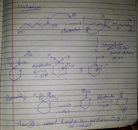 Mechanism Ahow on OH Protonation la I intagmolinar to attack of love pain of elections DH hu Vo7 t o deprotonation on HÉ CHOV