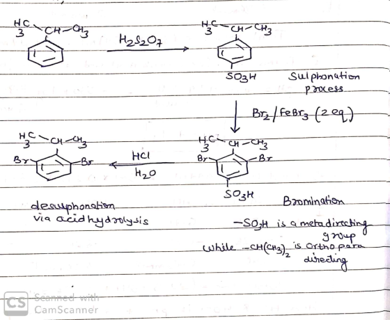 HOTCH-OH HECH-CH2 SO3H - sui pronation poncess Brz/ Febrz (zeq) मुम HC Chach By BryB r & Hel H2O Sot Bromination deswiphonati