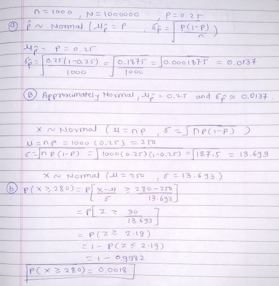 n = 1ooo 2 p=0.25 N=1000000 @ în Normal (eep =p 1 PC1-P) ) Mp3 P=0.25 60 = 0.25(1-0,25) = = 0.000 1875 0.0137 0,1875 1000 1 0