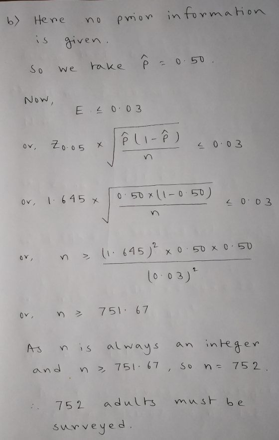 b) He ne no pio in formahon s given Now 0 V 4 00 3 Vn 4 0 0 3 Y) 2 0 0 3 ov, n 751.67 As n is al was an inhe a ev and 7567, S