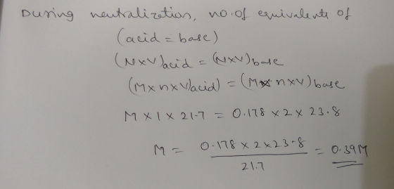 acid -base) M × 1 x 21-7 O.ITE x2X 2.3.8 2. 23-039M 21.7