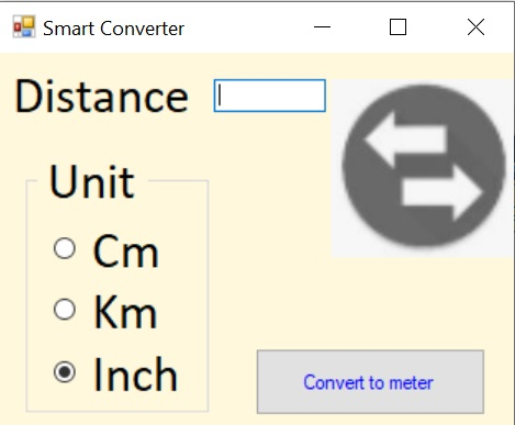 Smart Converter x Distance Unit o Cm o Km Inch O Convert to meter