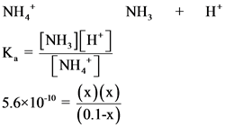 NH,
NH
[NH,H
NH,
H*
к,
5.6x1010 (x)(x)
(0.1-х)
+