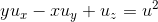 yu_{x}-xu_{y}+u_{z}=u^{2}