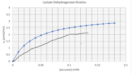 Lactate Dehydrogenase Kinetics vo (umol/min) 0.05 0.1 0.15 [pyruvate) (MM)