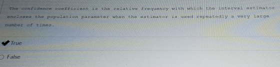 The confidence coefficient is the relative frequency with which the interval estimator encloses the population parameter when