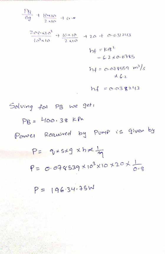 To xIO Solving Pol PB we get Poses Reausvedl b PPs 4ive by P= 196.34·35W