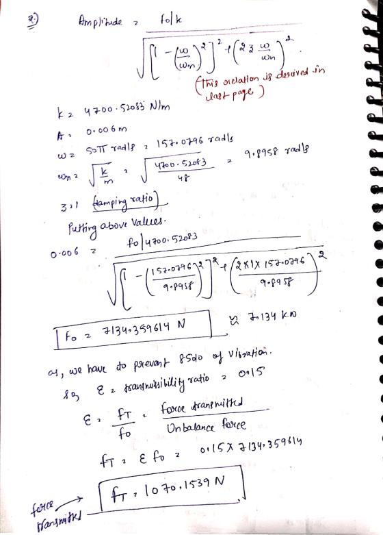Amplitude a folk 14123 01 this onelation is derived in k z 4700 52083 Nlm clast page ) As 0.006m SoT radls 2 157.0796 radls