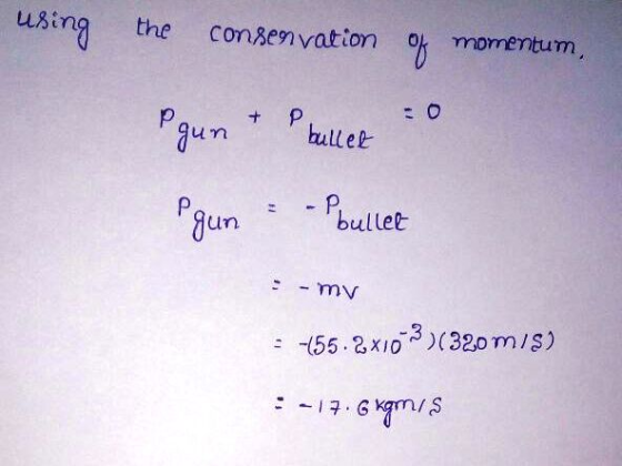 using the consen vation ok momentum Pun Phultet u m bullet Jun my 55.2, ΧΙΟ.. 1320m / S )