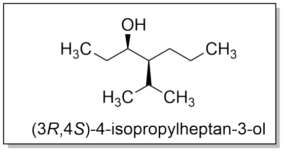 ОН Н.С. CH3 HC CH3 (3R,4S)-4-isopropylheptan-3-ol