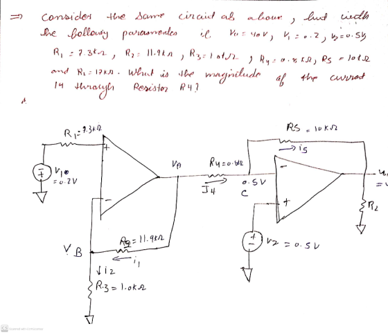 Vo = MOV, - consider the same cirail ab a boue lut cinth the Collowly perasvenes il 0.2 = 0.56 R = 7.3kn, R2 - 11.9kn Rz: lot