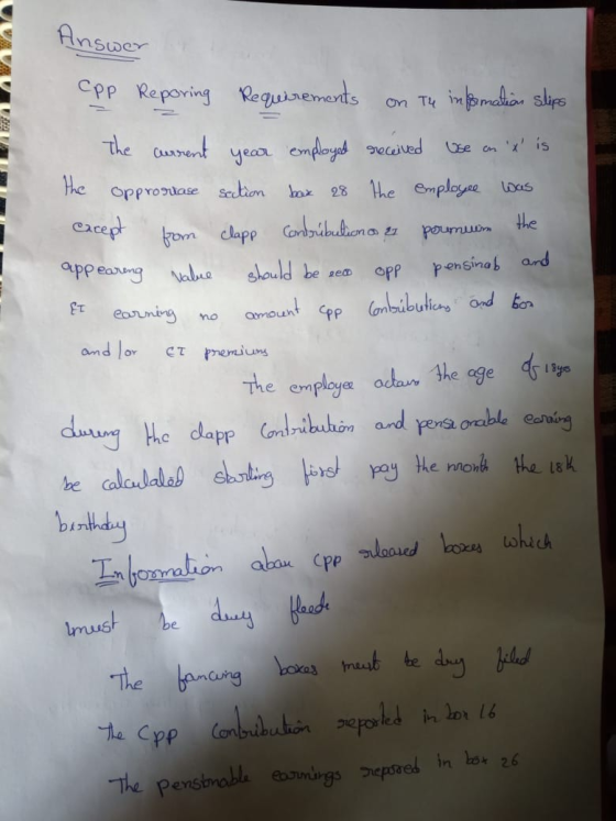 Answer Cpp Reporing Requrements on Ty inBmaion slps the Gusrert year cmplayedeived Cse on xis he Opprosuase Section o 28 he