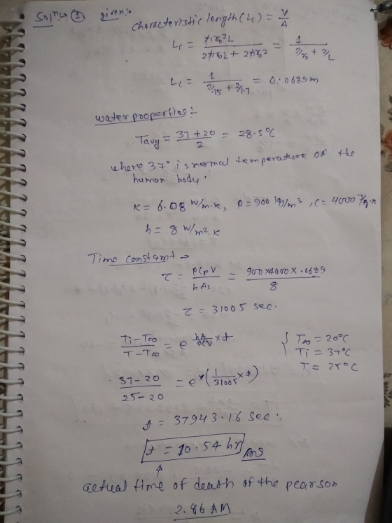Soinu givens Characteristic length (4) = V A 1 Le = 18²2 27142+ +277182 28+ 1 Li- 0:0689 m 2/5 +2.7 water properties = 37+20=