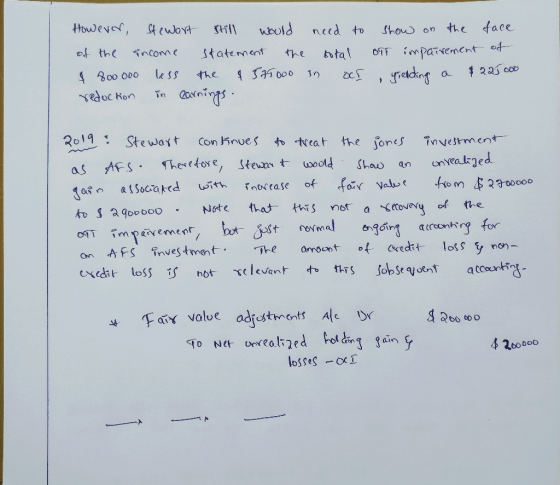 However, Stewart still would need to show on the face of the income statement the total of imparrement of I 800 000 less the