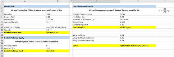 B 1 2 Cost of Debt 3 Cost of Common Equity We need to use constant growth dividend discount model for this We need to calcula