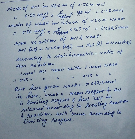 moles of Hal in 18000 ml of 0.50m Hl. = 0.50 imol x 198 my = 0.0 Samol inoles of Naoth in 125.0m of o.som Noott - 0.50 mo & t