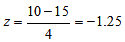 Z 10-15 = -1.25 4