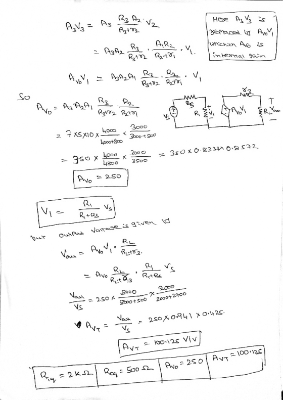 R3 A2 V2 AzV3 A3 - Here Az is replaced by Avoy whichich Ano is AR2 - ARAZ R3 R₂ +82 R2 +8 .. internal gain R3 R2 A voli = A₂A