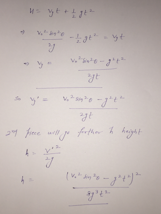 Vo 2- din0 Vo in0-t 2 sin20 2. So Vo 2 reee wtlle frther hheight レ,2 (V. n20 2 h 3