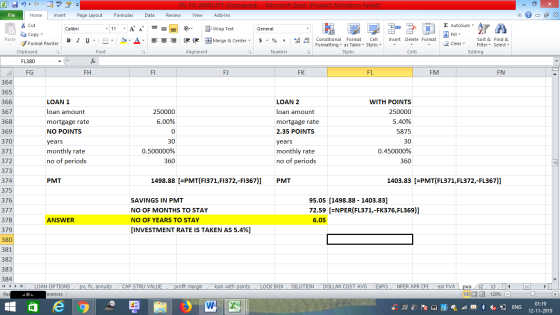- 2x PV, FV, ANNUITY (Autosaved) - Microsoft Excel (Product Activation Failed) File Home Insert Page Layout Formulas Data Rev