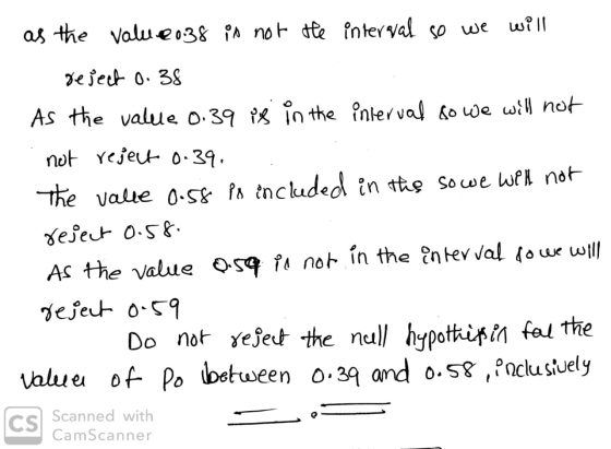 as the Value:38 A not đte fnterval so we e seut 0. 38 in the inler val o we wl not As the value O.39 not Yejeu o-39 The Valte