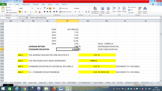 - 2x BELEZEA BE BF 149 STATS - Microsoft Excel (Product Activation Failed) File Home Insert Page Layout Formulas Data Review