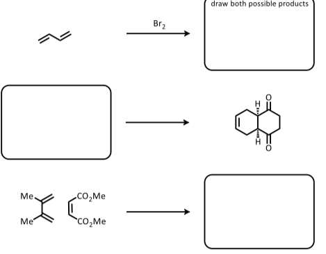 draw both possible products Br2 Me CO2Me Me CO2Me
