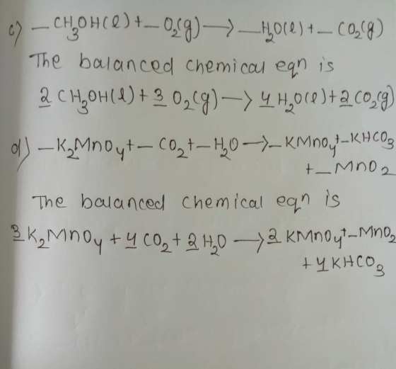 с) — снен(0) - 0,08) — ңo(2) 4 — С0,14) - The balanced chemical eqn is аснон(4) + 30,g) - чноо )+а со (1) о) — К.Mnot — 0,1-н