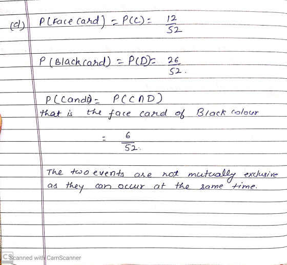 ces Plrace card) =PCC): 2 P ( Black card) - POD 26. P (cando = that is the Pccno) face card of Black colour 52: The two even