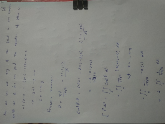 Now we can use any the point in af owe point. one equestion Welde use Q for The equation of plane is - 1 (2-0) - 1 (4-1)-1 (2