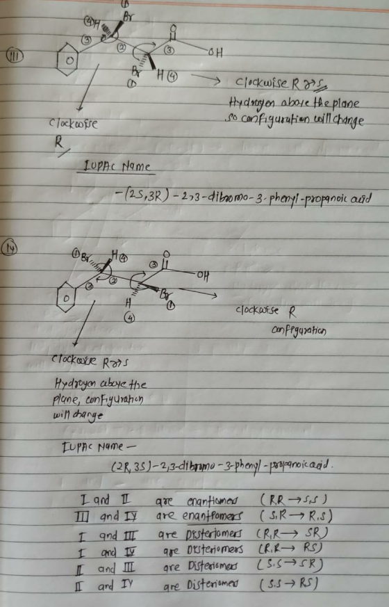 on o > clockwise Rose Hydrogen above the plane So configuration will change Clockofre IUPAC Name - (25,3R) -2,3-dibromo-3-phe