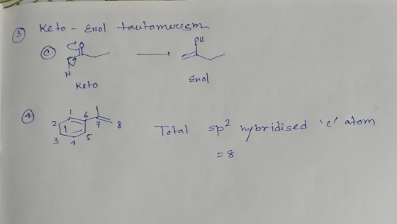 Keto - Enol tautomerism H Enol keto o total ap? uporide Total sp² hybridised l atom S