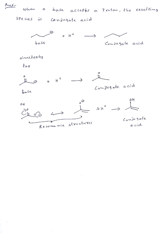 ohen a bose accepts a Pton, the sesultng SPe cies is conjugate acid baSe Comiu gate acid simtlaざんメ base Comjug ate a cid 06 C