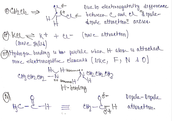 och hans venner som el a Due to electronegativity difference | Hz els => Eltel of + between c and el dipale- H pole attractio