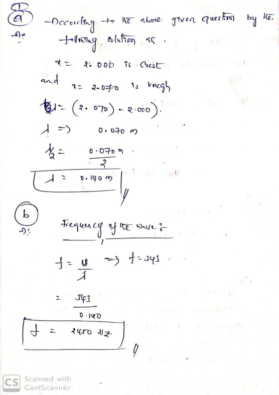 question by the According to the aboie given talning solution as da li oon is Chest and a= 2.oto is tough 21- (2.070) -2.000)