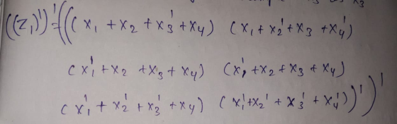 X 2 + x3 + X4) (x1 + x2 + x3 +X4) cx + X2 + X₂ + X4) (x + X 2 + X3 & Xy) cxit x2 + x₂ + x4) ( x) +22² + X 3 + X, )))
