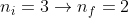 n_i=3\rightarrow n_f=2