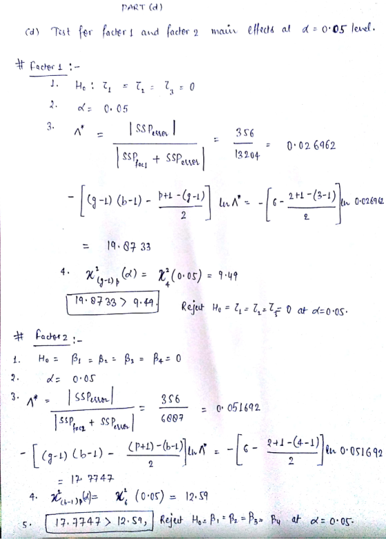 PART (d) (d) Test fer facher i and facher 2 maun effecM af d ะ 0.0.5 leer. SSP 3 S6 002 6962 3204 2HL-(3-1) 0.0269亿 - 1.Q7 3